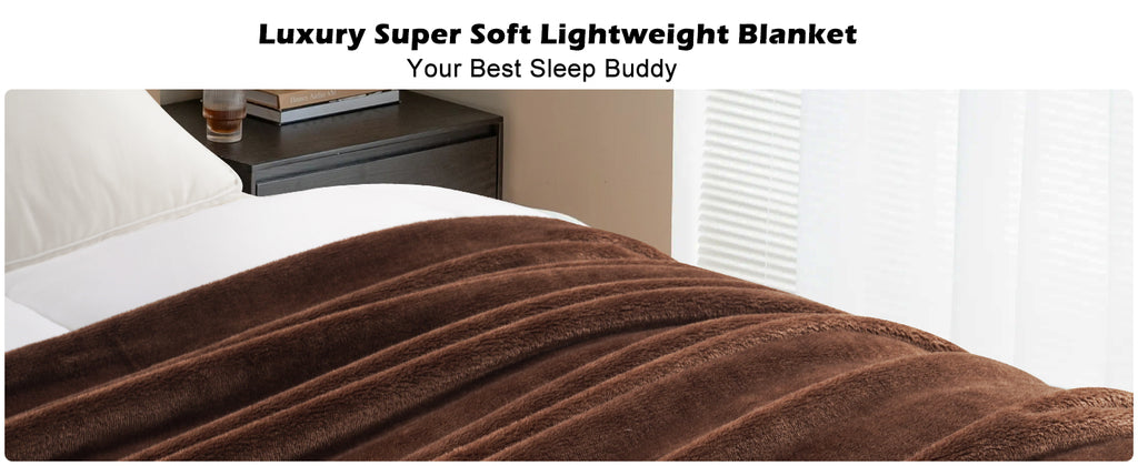 TEKAMON Fleece Bed Blankets Queen Size Plush Fuzzy Soft Lightweight Breathable Reversible Blanket Microfiber, 90"x90"
