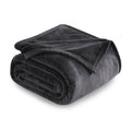 TEKAMON Fleece Bed Blankets King Size Plush Fuzzy Soft Lightweight Breathable Reversible Blanket Microfiber, 90"x108", Grey