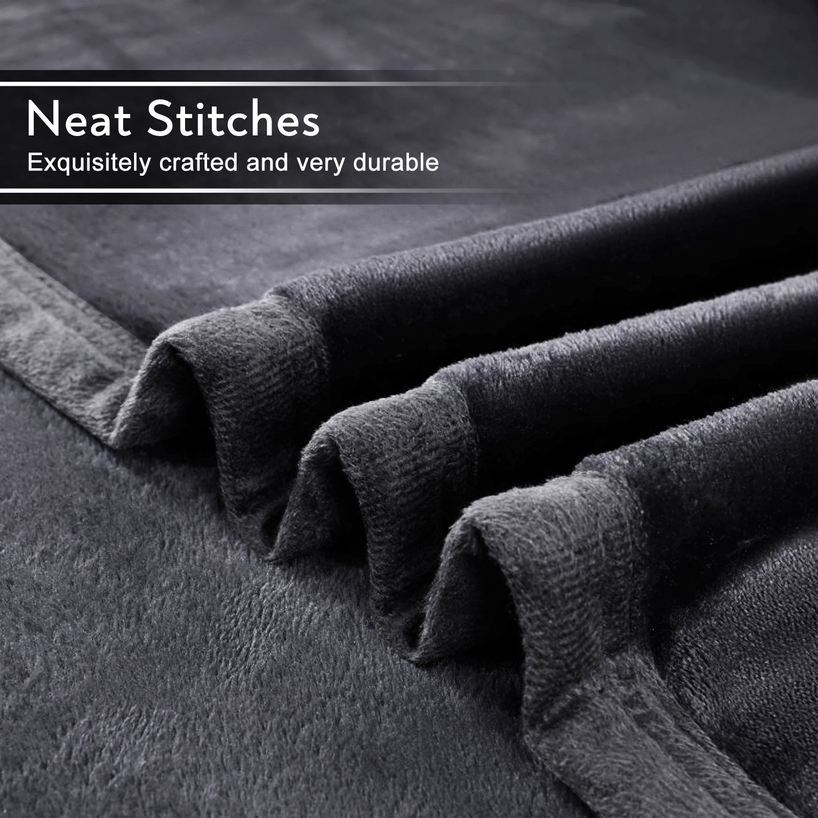 TEKAMON Fleece Bed Blankets Queen Size Plush Fuzzy Soft Lightweight Breathable Reversible Blanket Microfiber, 90"x90", Grey