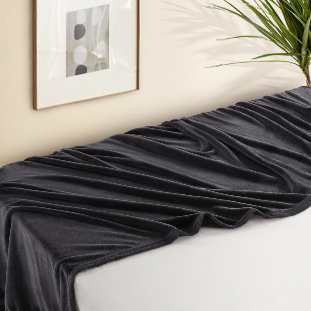 TEKAMON Fleece Bed Blankets Queen Size Plush Fuzzy Soft Lightweight Breathable Reversible Blanket Microfiber, 90"x90"