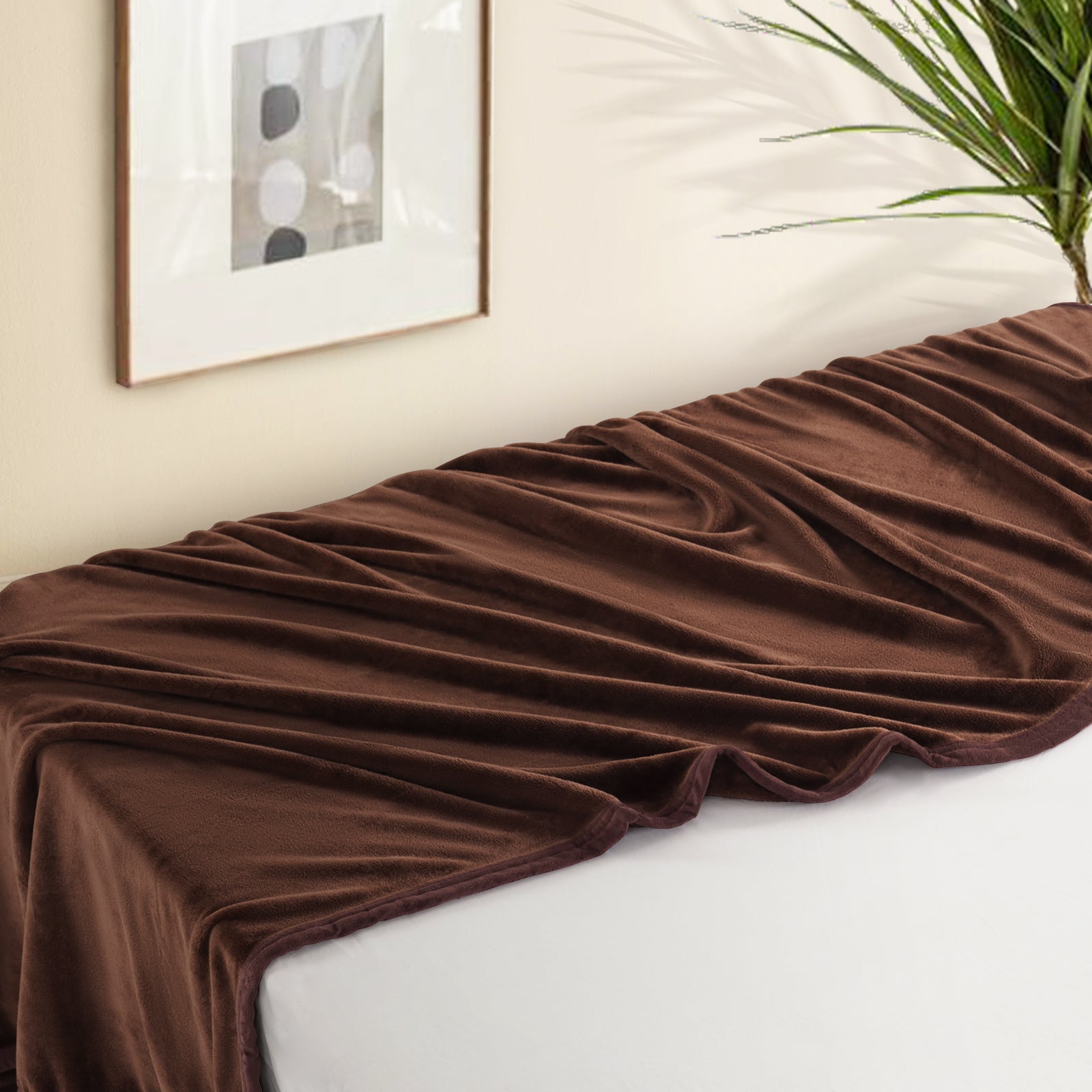 TEKAMON Fleece Bed Blankets Queen Size Plush Fuzzy Soft Lightweight Breathable Reversible Blanket Microfiber, 90"x90"