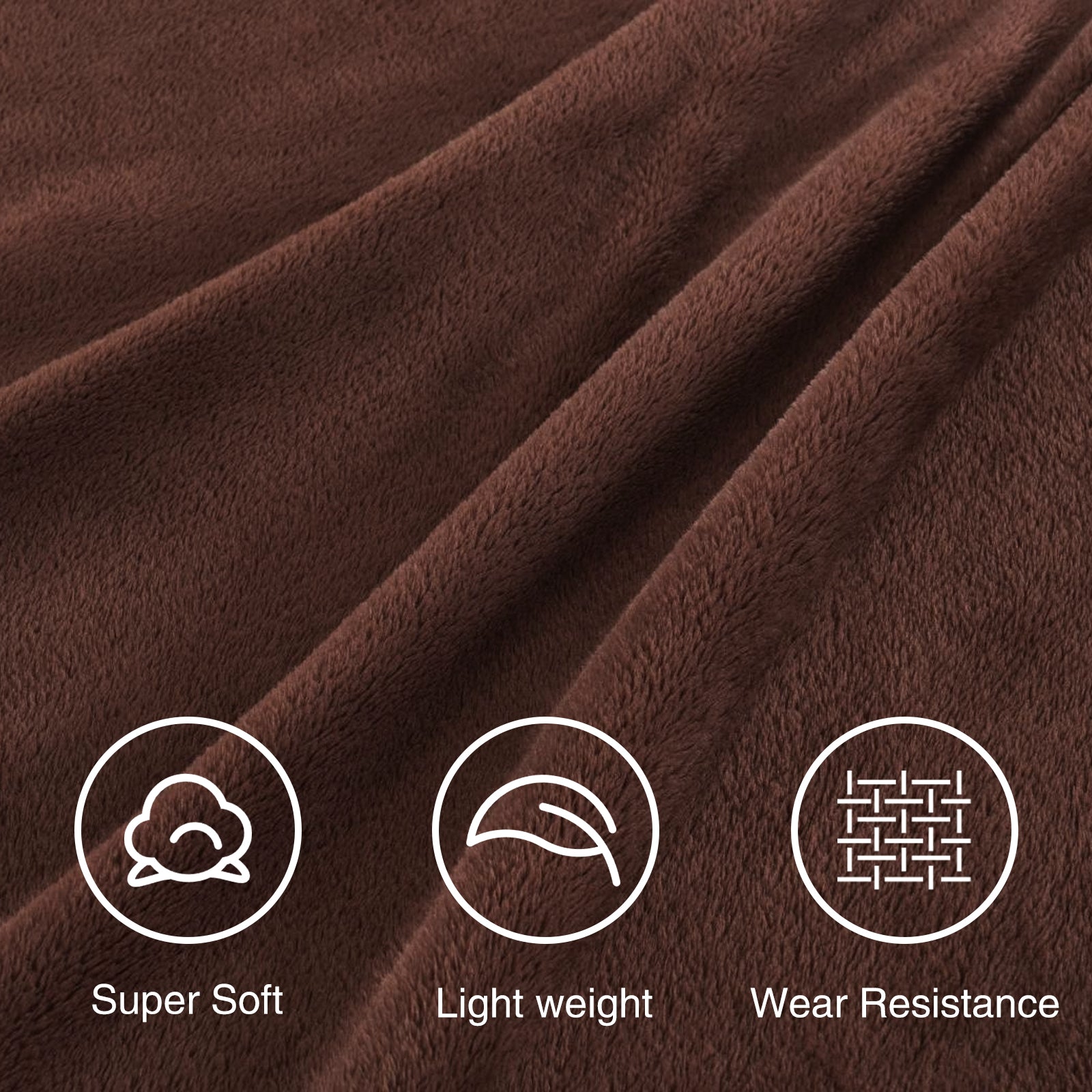 TEKAMON Fleece Bed Blankets King Size Plush Fuzzy Soft Lightweight Breathable Reversible Blanket Microfiber, 90"x108", Brown