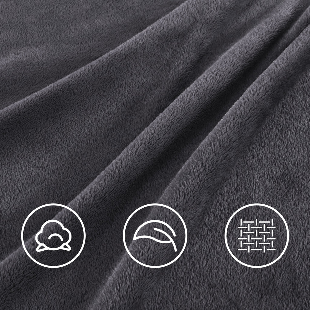 TEKAMON Fleece Bed Blankets Queen Size Plush Fuzzy Soft Lightweight Breathable Reversible Blanket Microfiber, 90"x90"