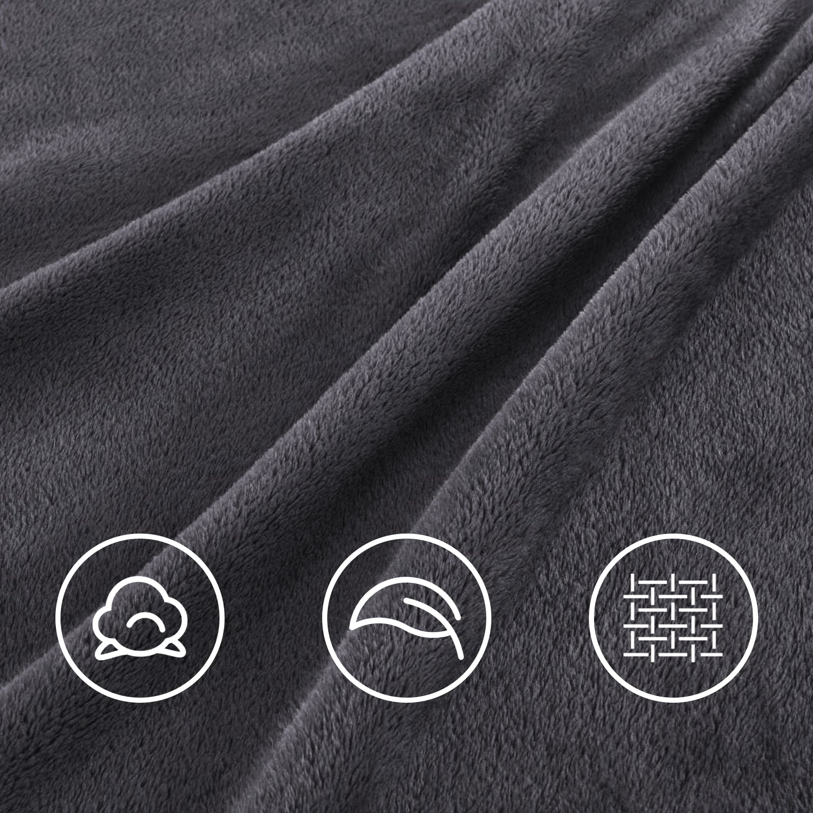 TEKAMON Fleece Bed Blankets Queen Size Plush Fuzzy Soft Lightweight Breathable Reversible Blanket Microfiber, 90"x90"