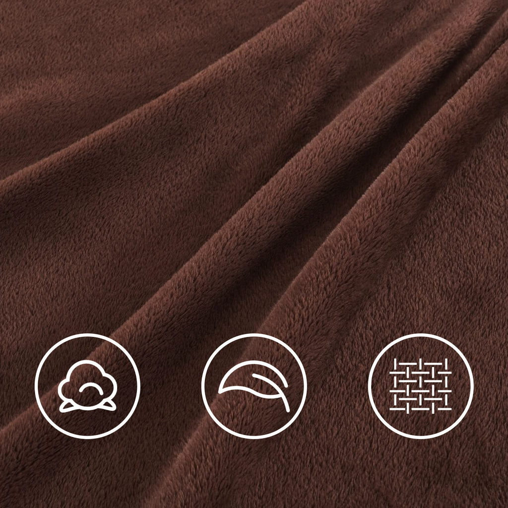TEKAMON Fleece Bed Blankets Queen Size Plush Fuzzy Soft Lightweight Breathable Reversible Blanket Microfiber, 90"x90"