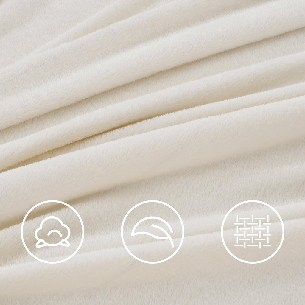TEKAMON Fleece Bed Blankets Queen Size Plush Fuzzy Soft Lightweight Breathable Reversible Blanket Microfiber, 90"x90"