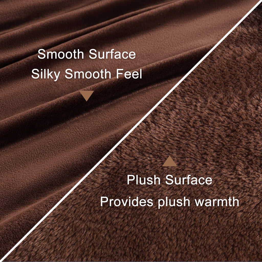 TEKAMON Fleece Bed Blankets Queen Size Plush Fuzzy Soft Lightweight Breathable Reversible Blanket Microfiber, 90"x90"