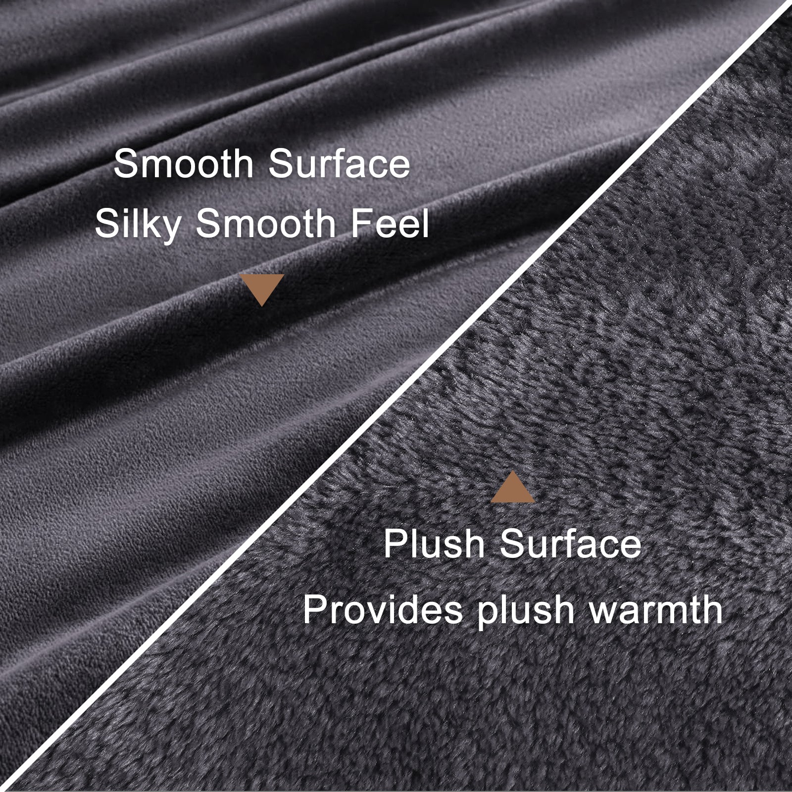 TEKAMON Fleece Bed Blankets Queen Size Plush Fuzzy Soft Lightweight Breathable Reversible Blanket Microfiber, 90"x90"