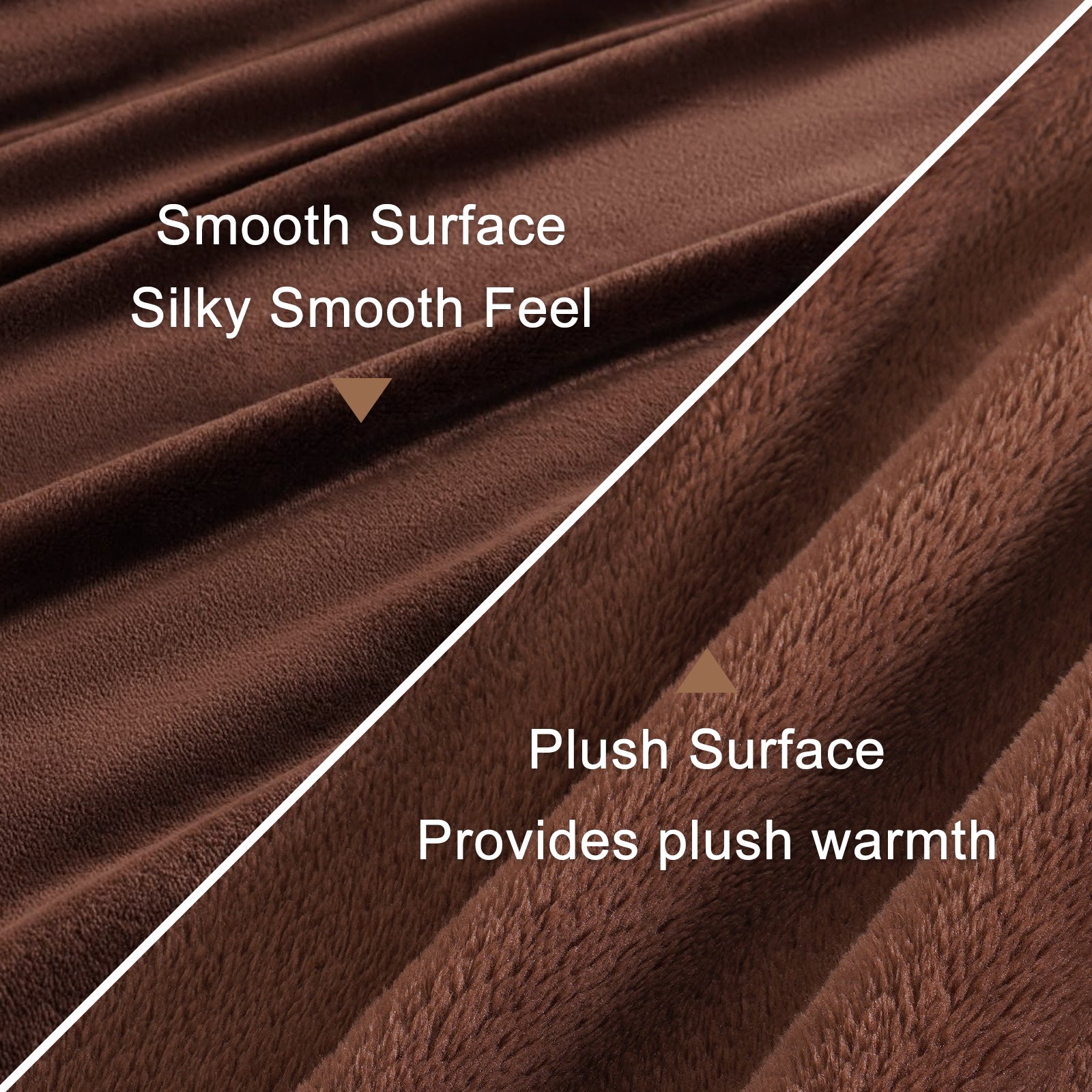 TEKAMON Fleece Bed Blankets King Size Plush Fuzzy Soft Lightweight Breathable Reversible Blanket Microfiber, 90"x108", Brown