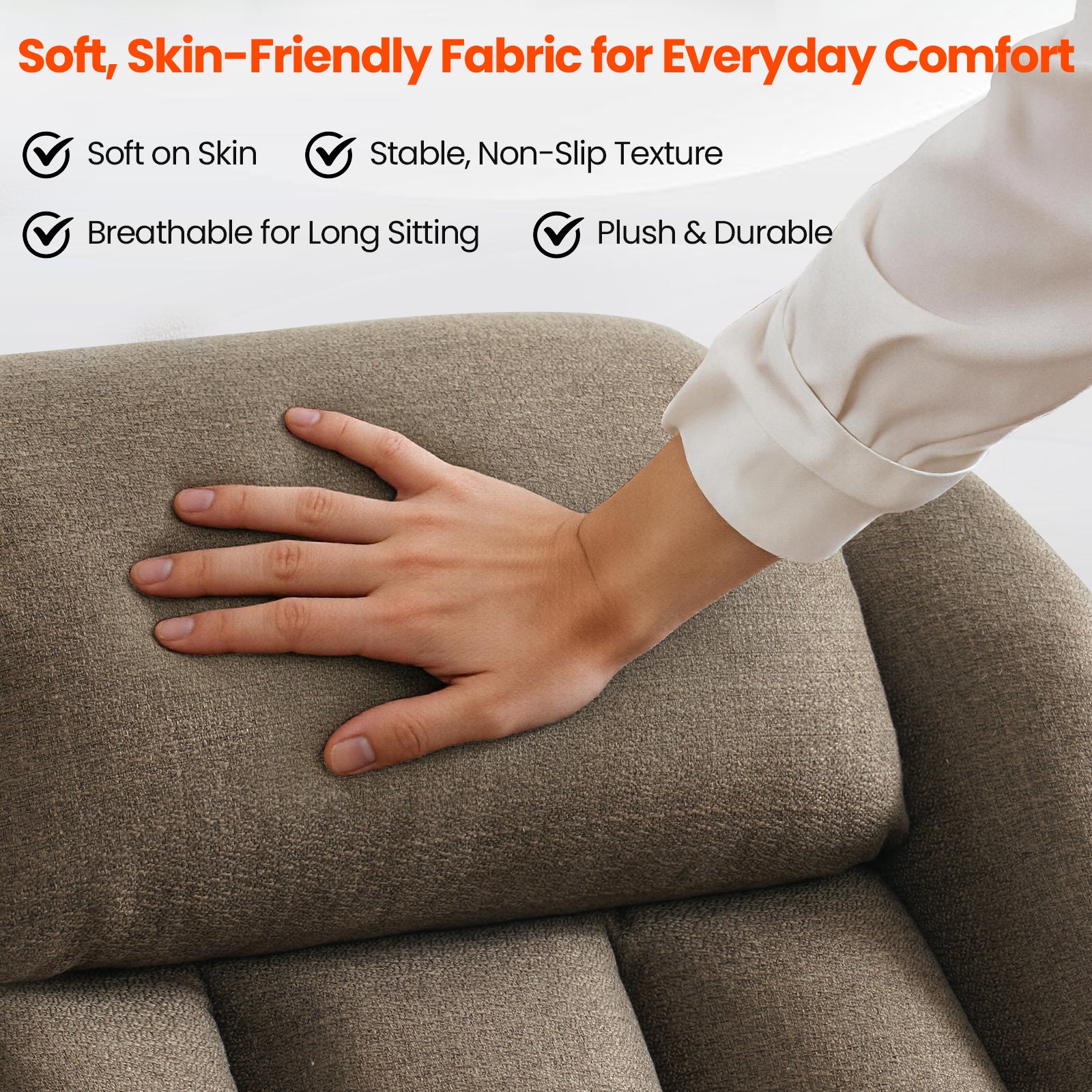 TEKAMON Infinite Position Lift Recliner Chair for Elderly with Heat and Massage Lay Flat Sleeping Power Lift Chair, Linen Fabric, Brown