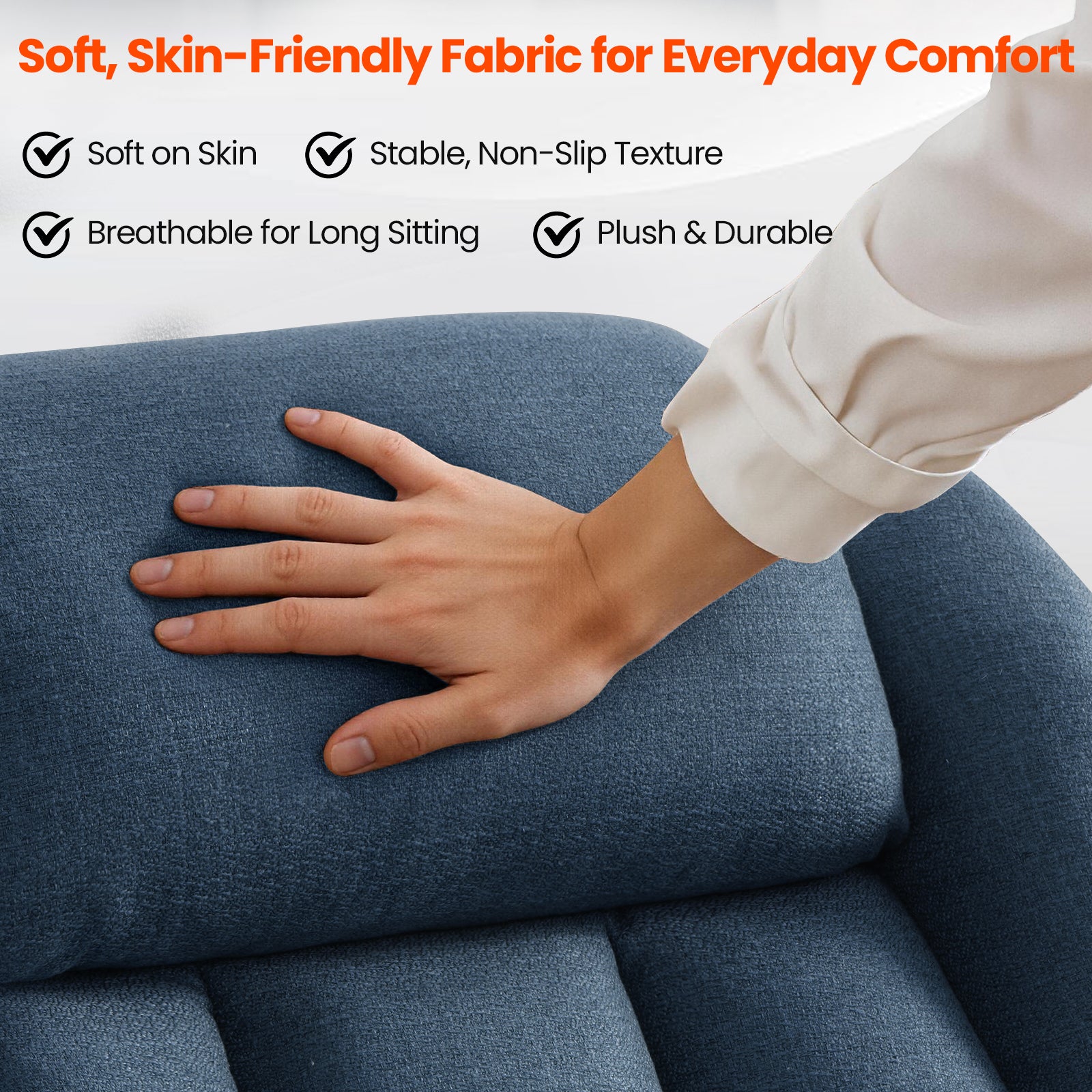 TEKAMON Infinite Position Lift Recliner Chair for Elderly with Heat and Massage Lay Flat Sleeping Power Lift Chair, Linen Fabric, Blue