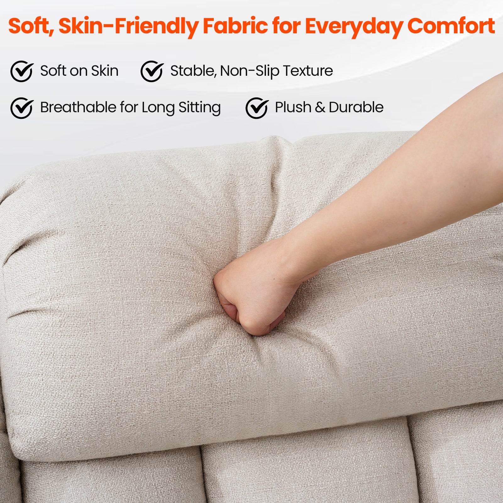 TEKAMON Infinite Position Lift Recliner Chair for Elderly with Heat and Massage Lay Flat Sleeping Power Lift Chair, Linen Fabric, Beige