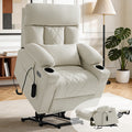 Click to see full view      4+  3 VIDEOS BEDHOURS Tri-Motor Power Lift Recliner Chair for Elderly, Zero Gravity Infinite Position Lay Flat Lift Chair w/Adjustable Headrest & Lumbar, Vibration Massage & Heat, Cup Holders