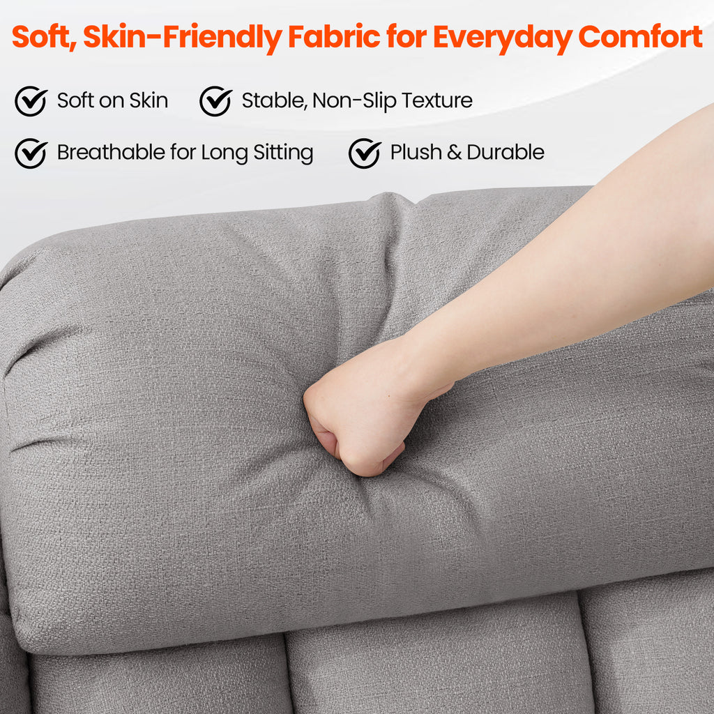TEKAMON Infinite Position Lift Recliner Chair for Elderly with Heat and Massage Lay Flat Sleeping Power Lift Chair, Linen Fabric, Grey