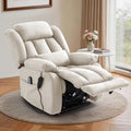 TEKAMON Infinite Position Lift Recliner Chair for Elderly with Heat and Massage Lay Flat Sleeping Power Lift Chair, Linen Fabric, Beige