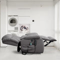 TEKAMON Infinite Position Lift Recliner Chair for Elderly with Heat and Massage Lay Flat Sleeping Power Lift Chair, Linen Fabric, Grey
